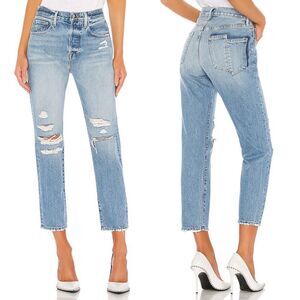 FRAME Jeans 25 Mix Pocket Le Original Distressed Straight Crop Denim Zuma Bay